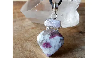 Tourmaline rose pendentif & Argent