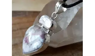 Tourmaline rose pendentif & Argent