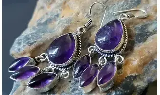 Amethyst 925 Silver plated Earring