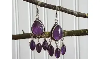Amethyst 925 Silver plated Earring