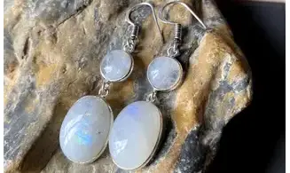 Moonstone 925 Silver plated Earring
