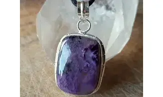 Charoite & 925 Silver plated pendant