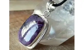 Charoite & 925 Silver plated pendant