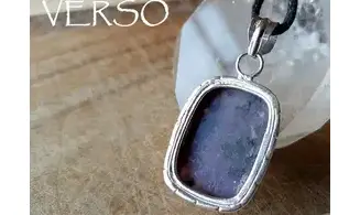 Charoite & 925 Silver plated pendant