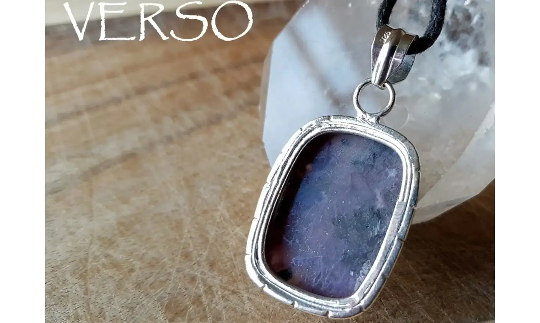 Charoite & 925 Silver plated pendant