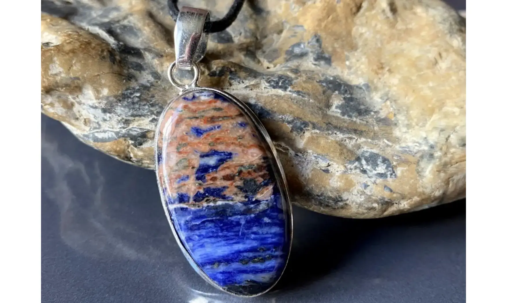 Sodalite pierre pendentif & Argent