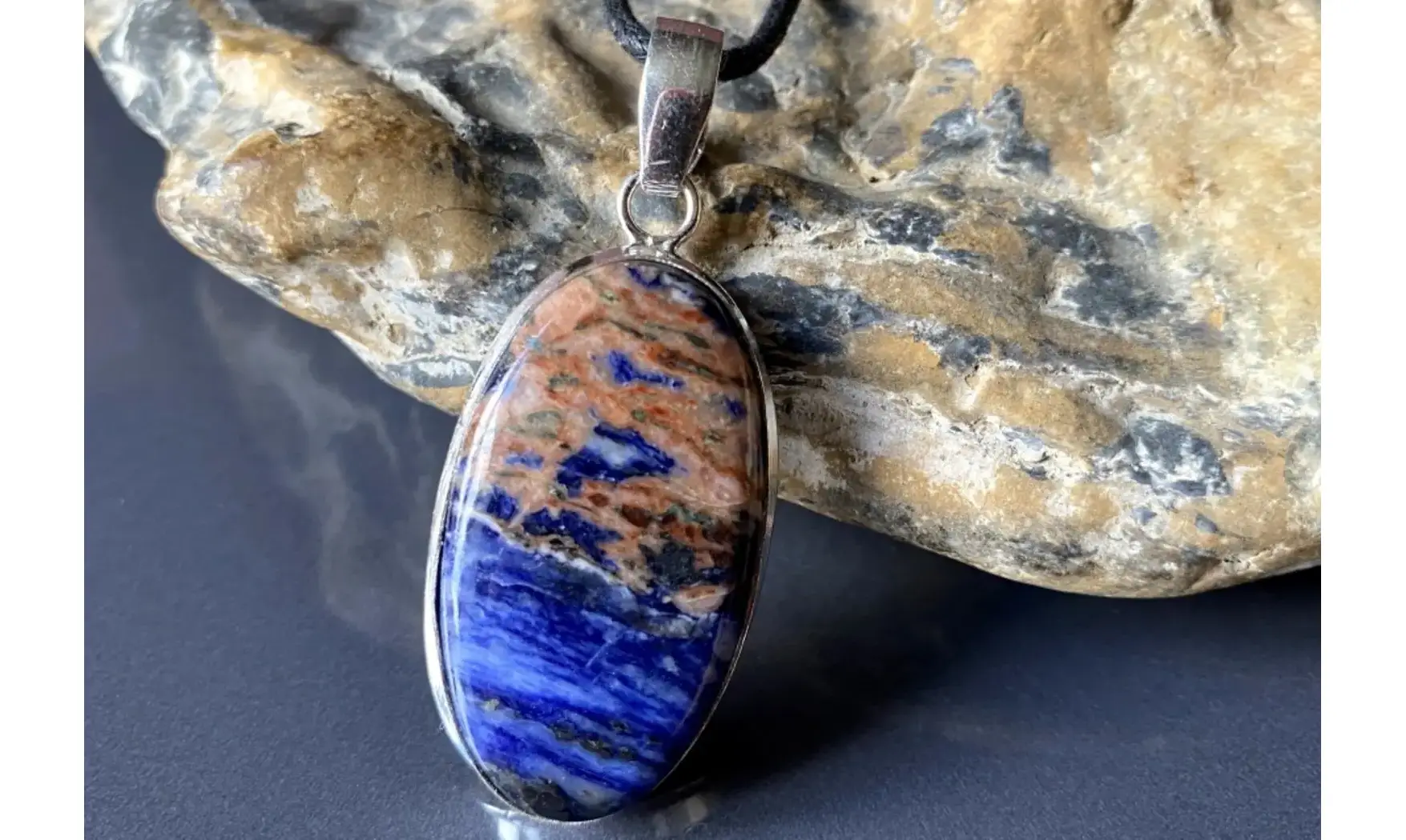 Sodalite pierre pendentif & Argent