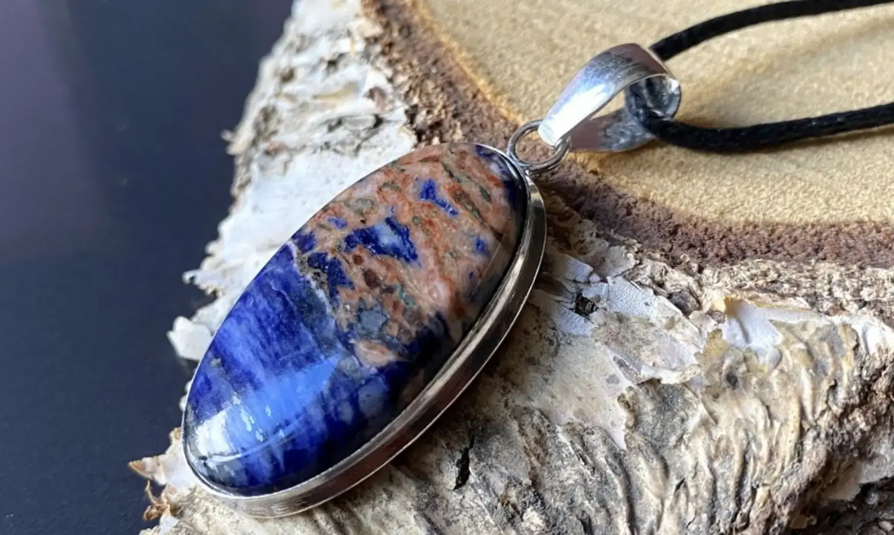 Sodalite pierre pendentif & Argent
