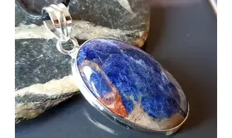 Sodalite & 925 Silver plated pendant