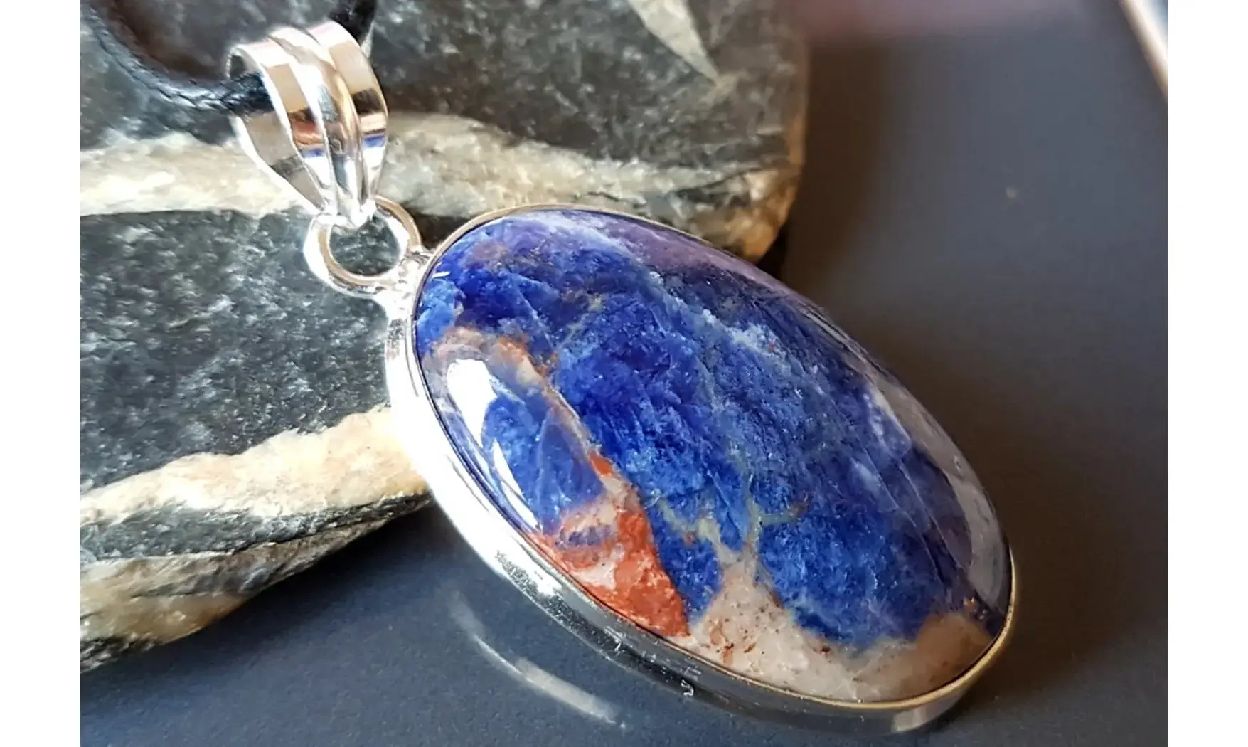 Sodalite pierre pendentif & Argent