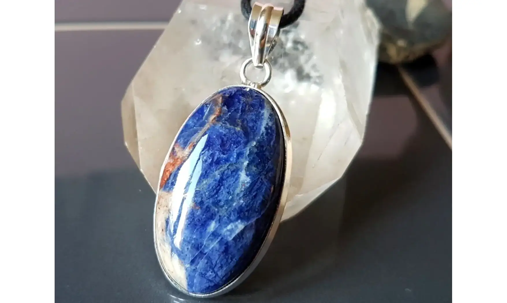 Sodalite pierre pendentif & Argent