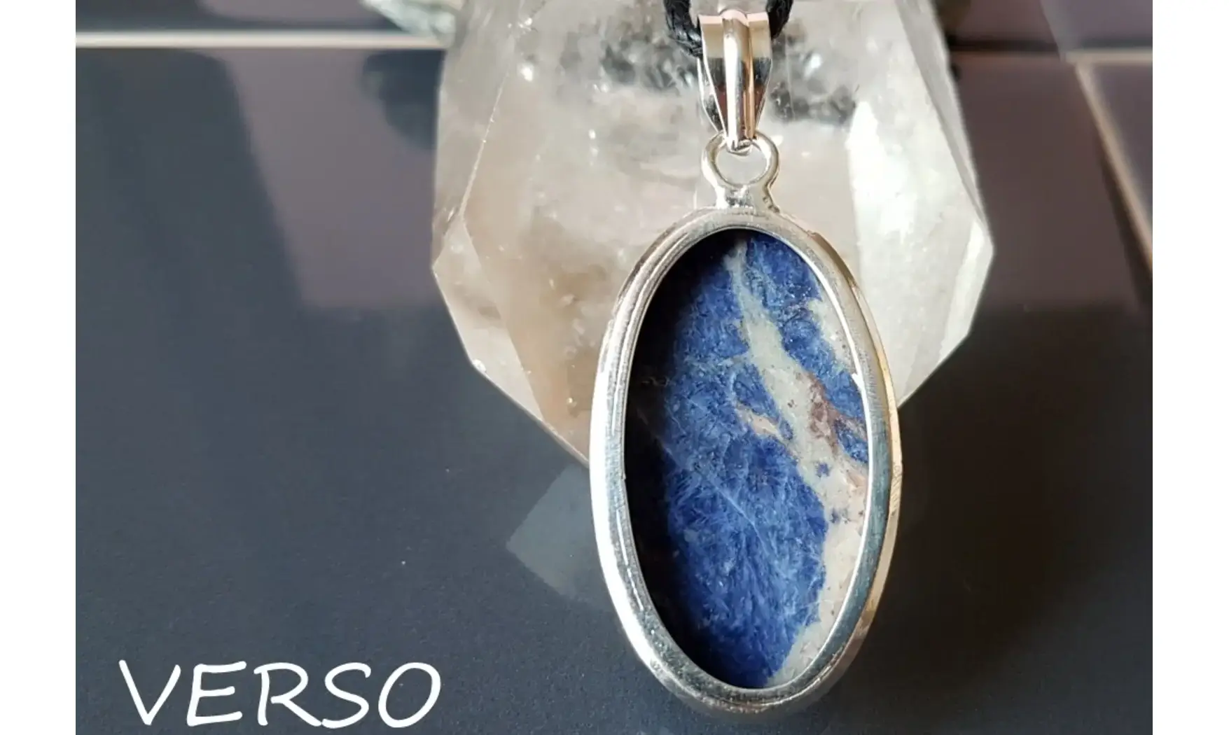 Sodalite pierre pendentif & Argent