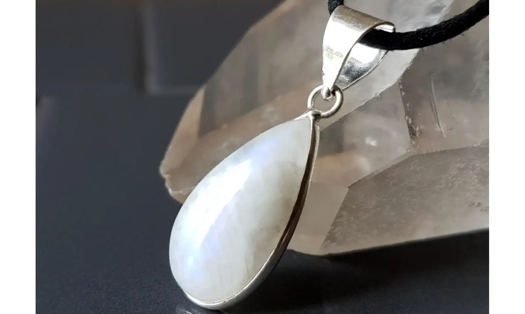 Pierre de Lune pendentif 3 & Argent
