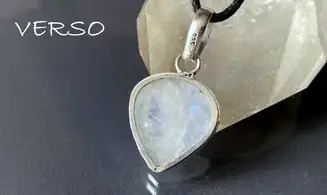 Pierre de Lune pendentif 4 & Argent