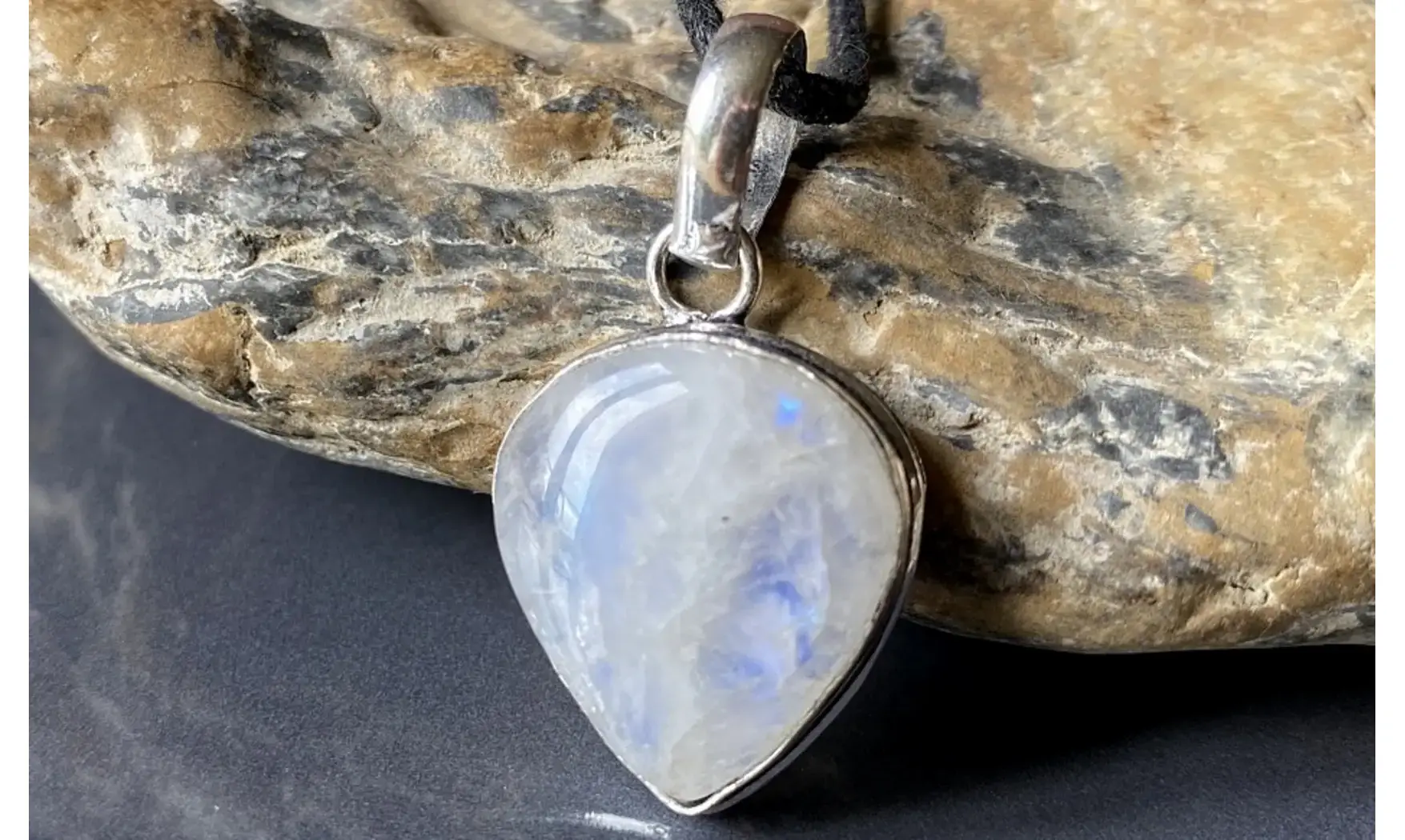 Pierre de Lune pendentif 4 & Argent