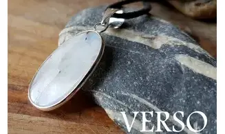 Pierre de Lune pendentif 5 & Argent