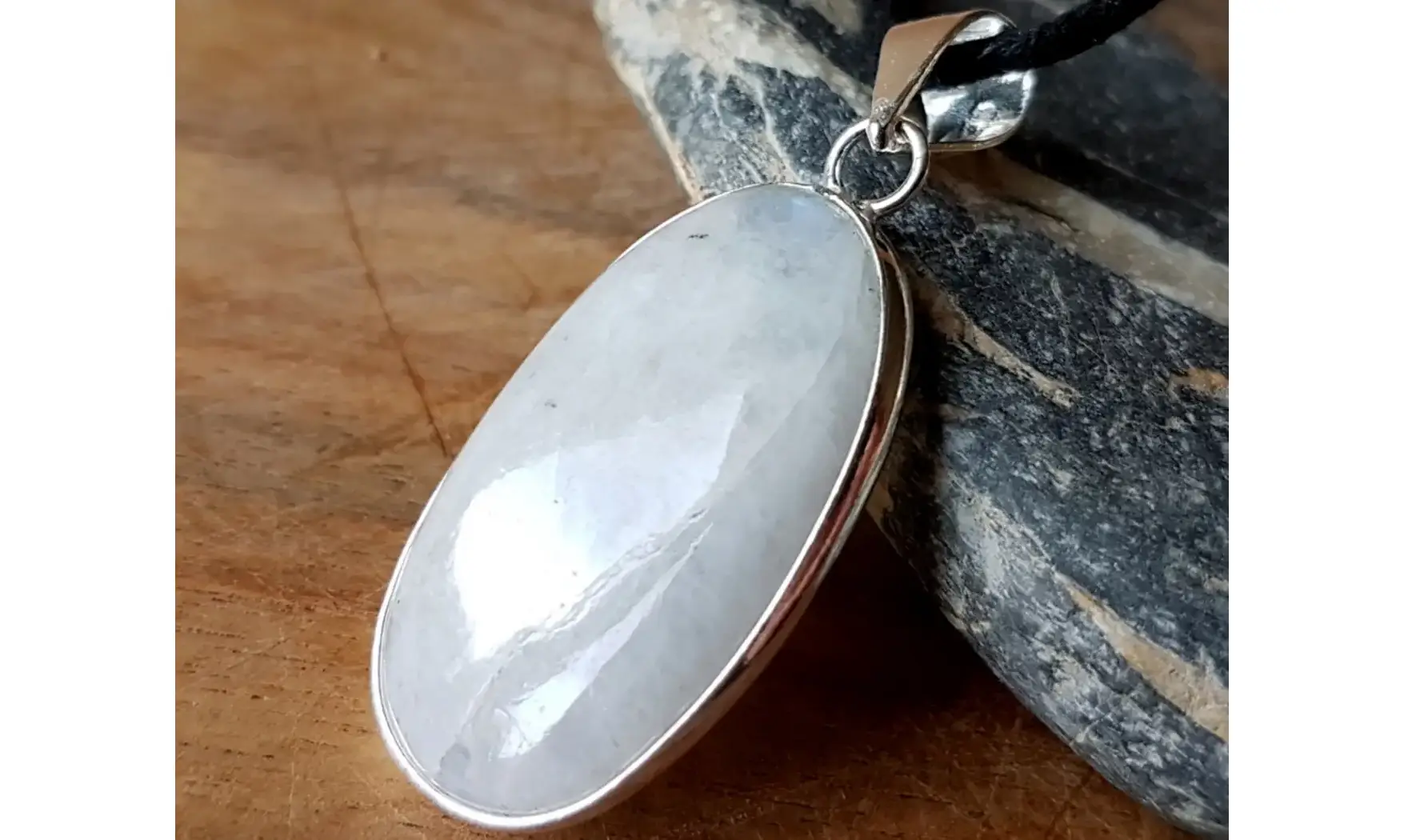 Pierre de Lune pendentif 5 & Argent