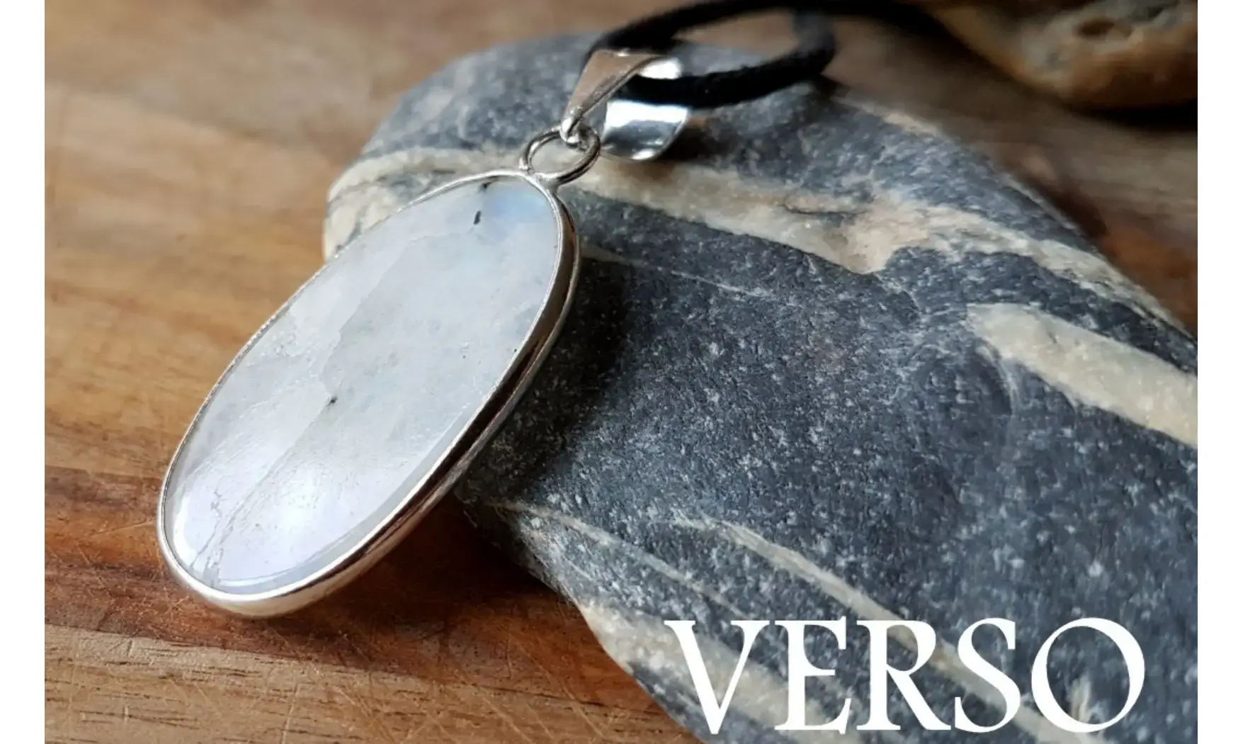 Pierre de Lune pendentif 5 & Argent
