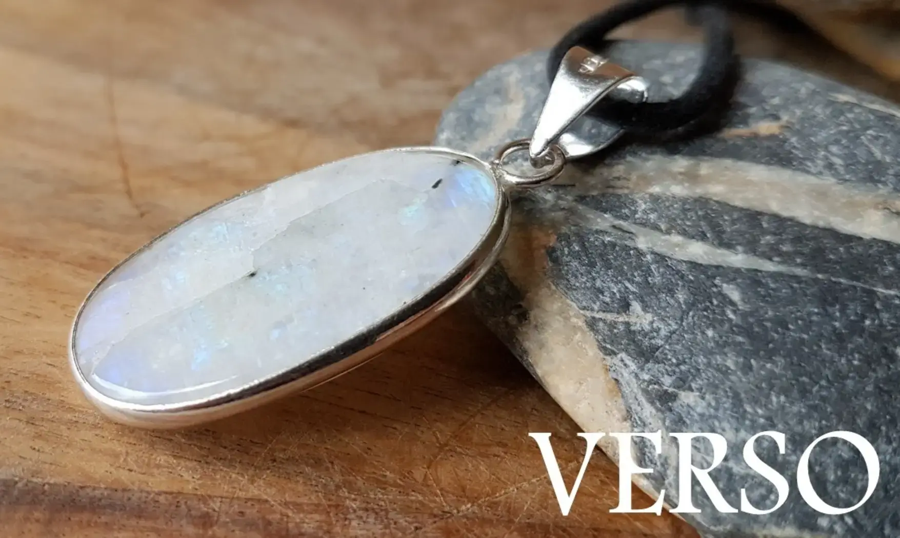 Pierre de Lune pendentif 5 & Argent