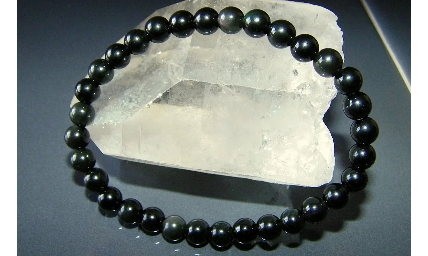 Obsidienne Oeil Céleste bracelet Boules