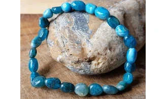 Apatite bleue Bracelet Pépite pierres