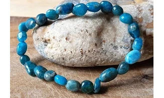 Apatite bleue Bracelet Pépite pierres