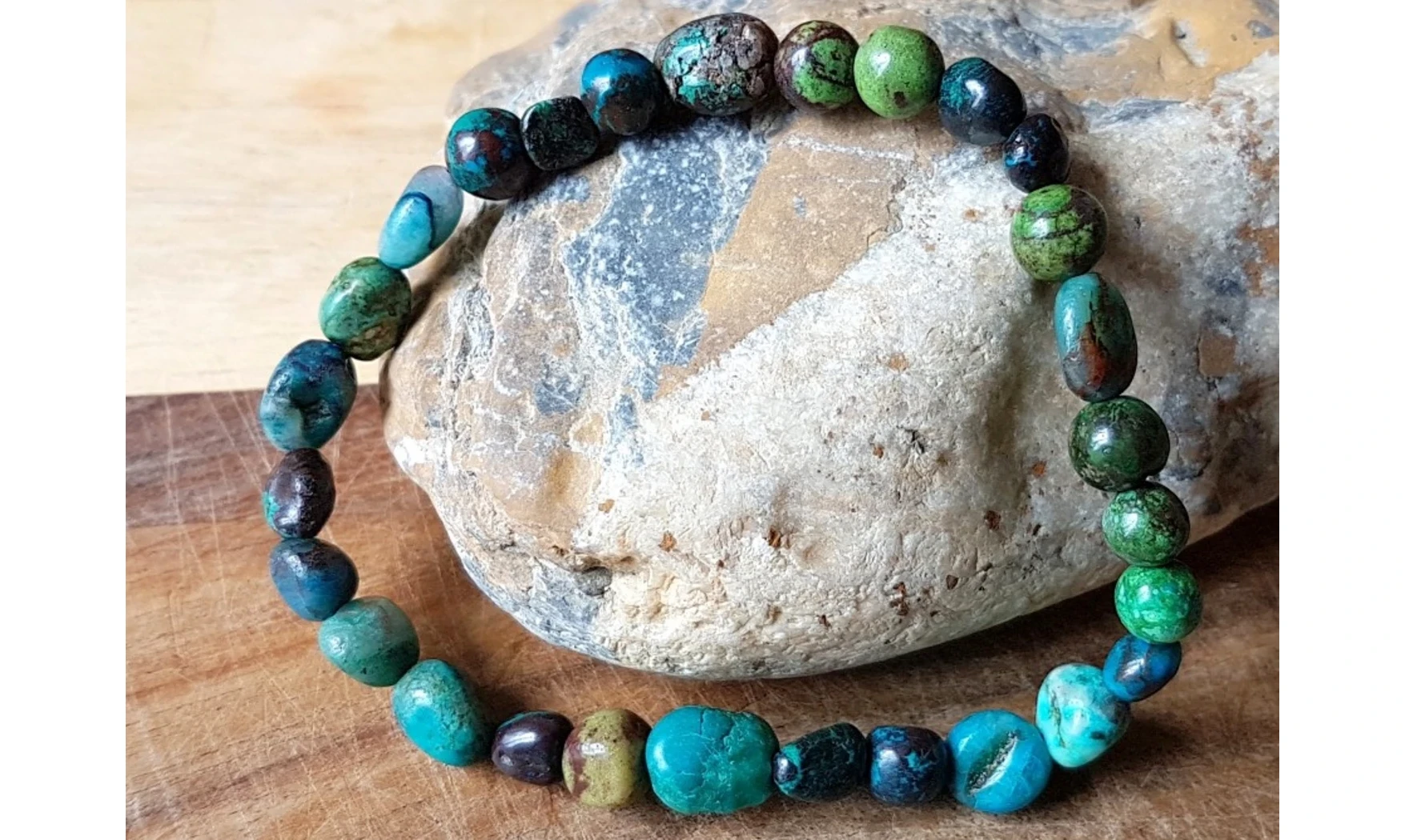 Chrysocolle Bracelet Pépite pierres