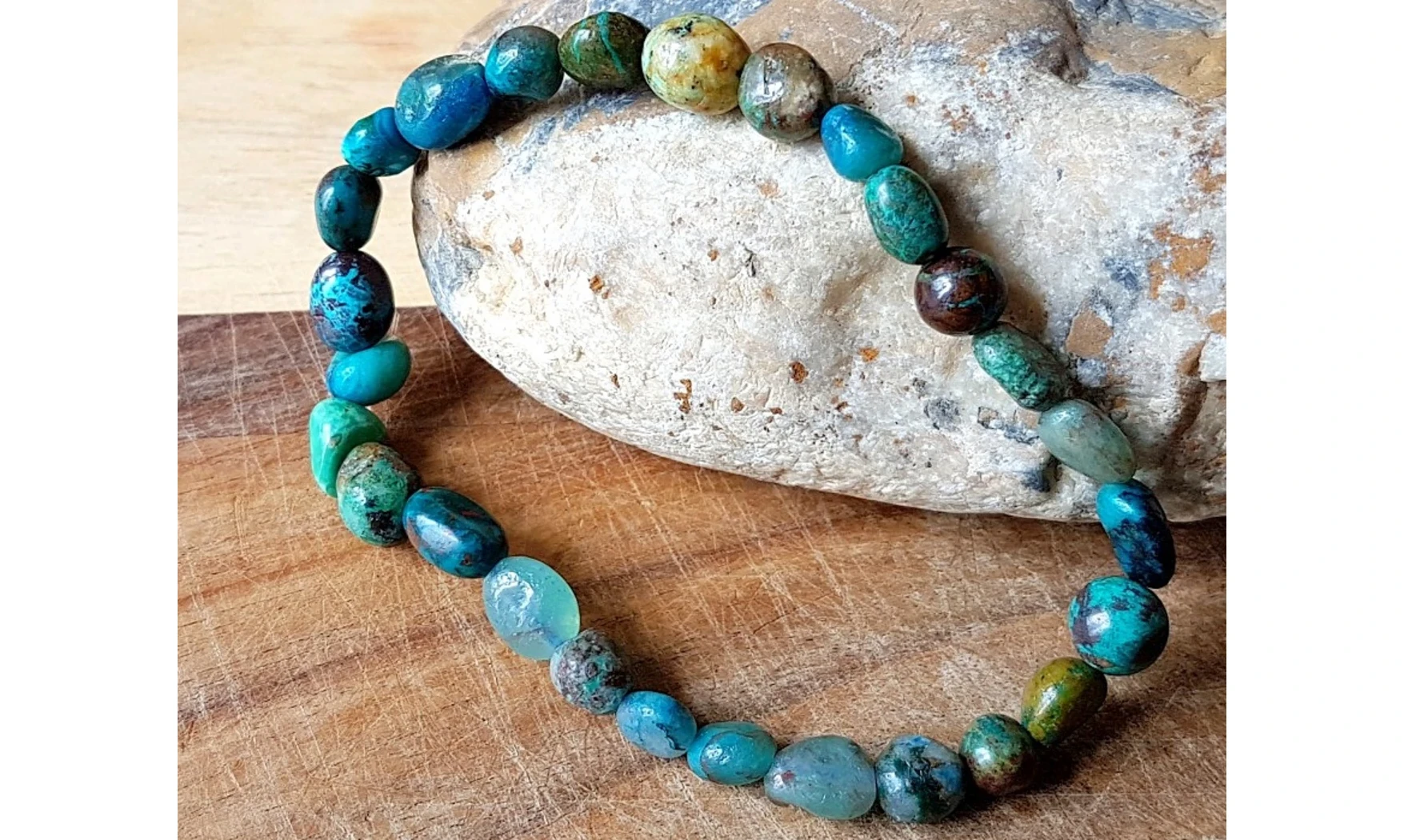 Chrysocolle Bracelet Pépite pierres