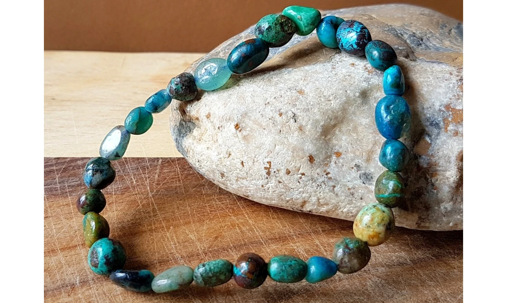 Chrysocolle Bracelet Pépite pierres
