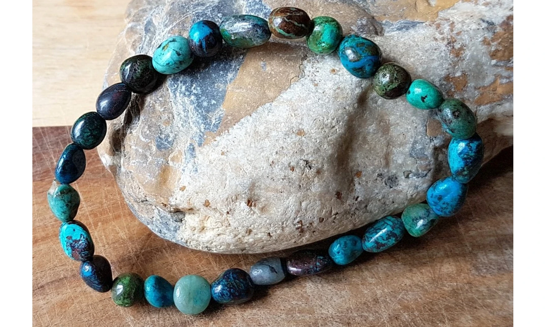 Chrysocolle Bracelet Pépite pierres