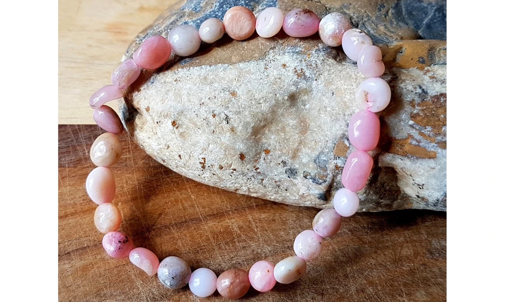 Opale rose Bracelet Pépite pierres