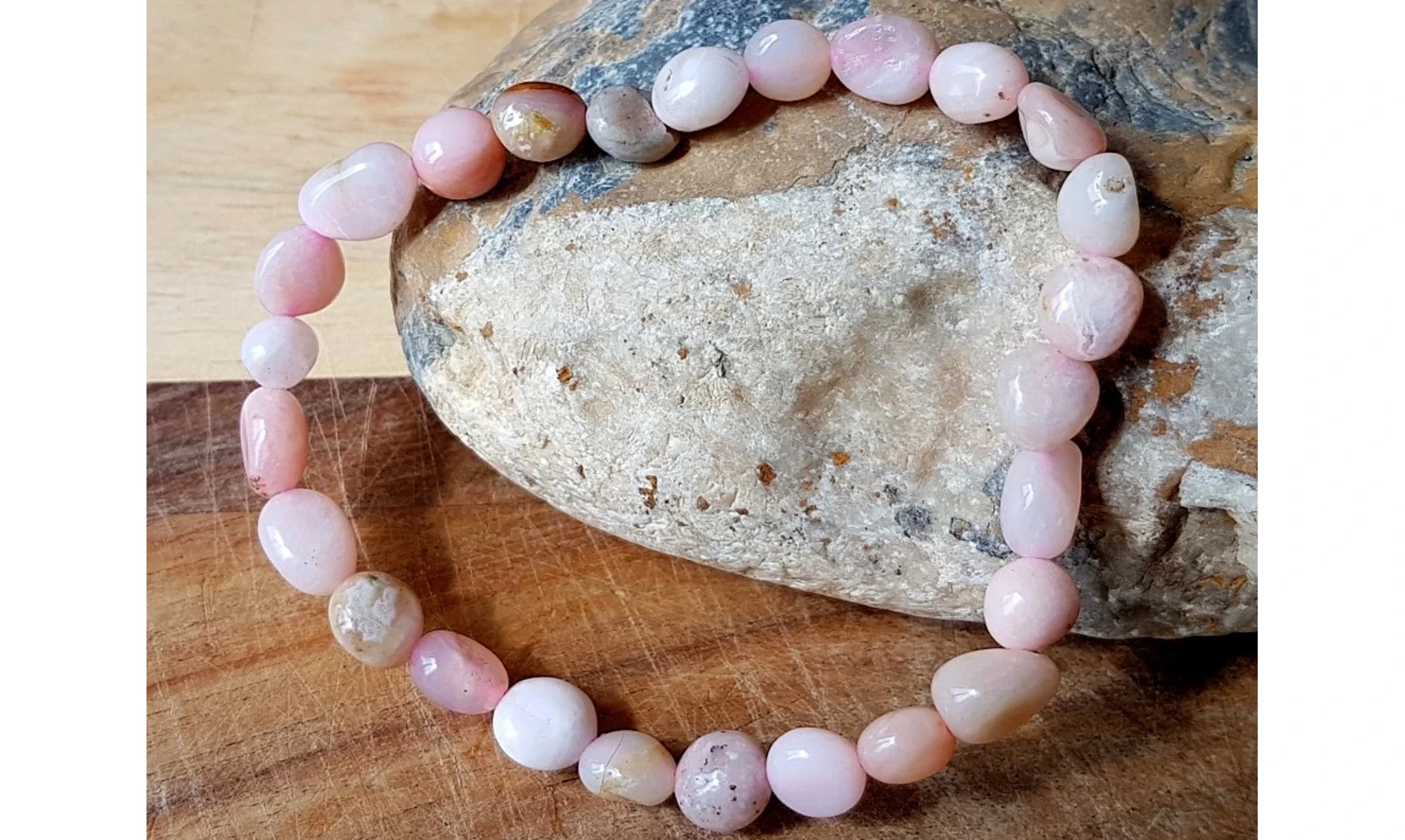 Opale rose Bracelet Pépite pierres