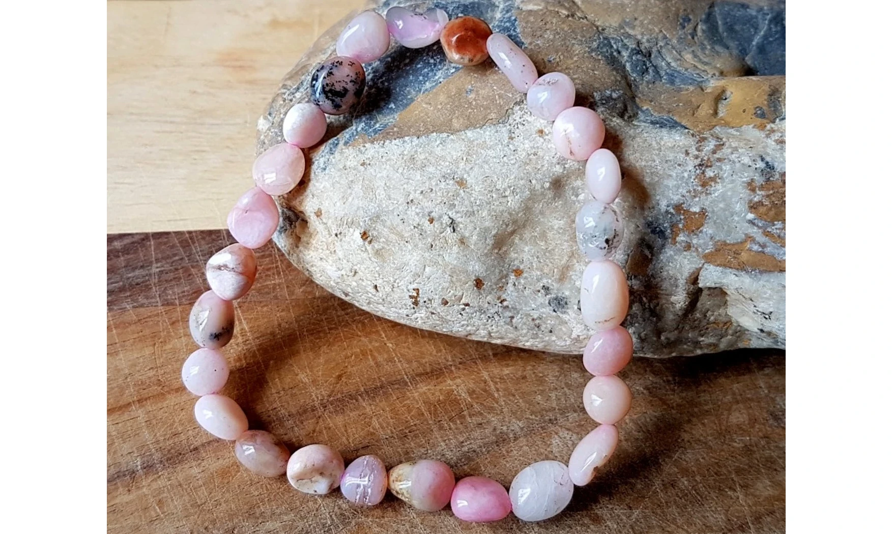Opale rose Bracelet Pépite pierres