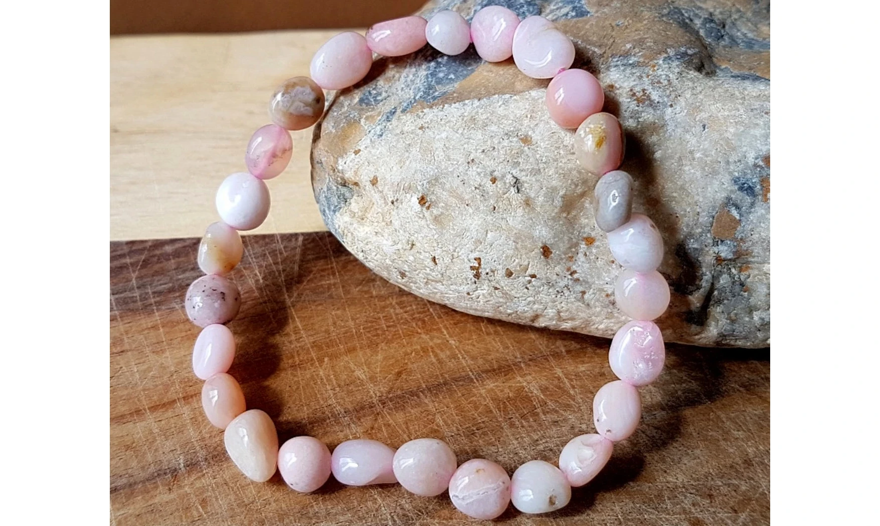 Opale rose Bracelet Pépite pierres