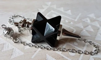 Onyx noir pierre Merkaba Pendule