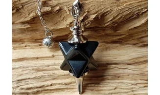 Onyx noir pierre Merkaba Pendule