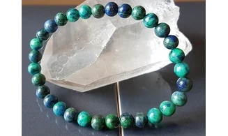 Azurite Malachite Round beads bracelet