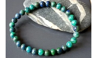 Azurite Malachite Round beads bracelet