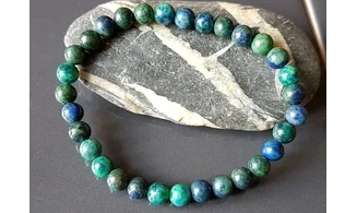 Azurite Malachite Round beads bracelet