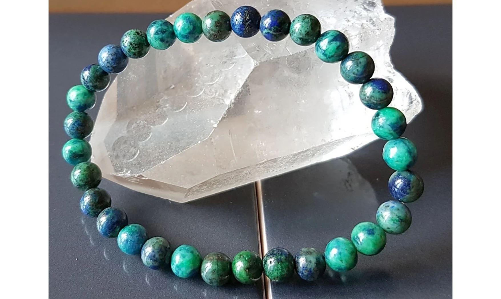 Azurite Malachite Round beads bracelet