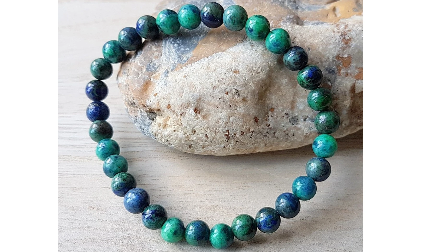Azurite Malachite Round beads bracelet