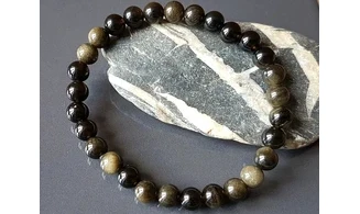 Gold Sheen Obsidian Round beads