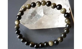 Obsidienne dorée pierres Boules bracelet