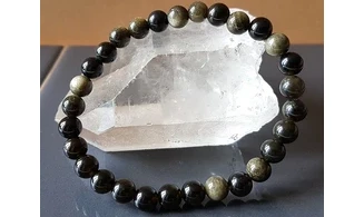 Obsidienne dorée pierres Boules bracelet