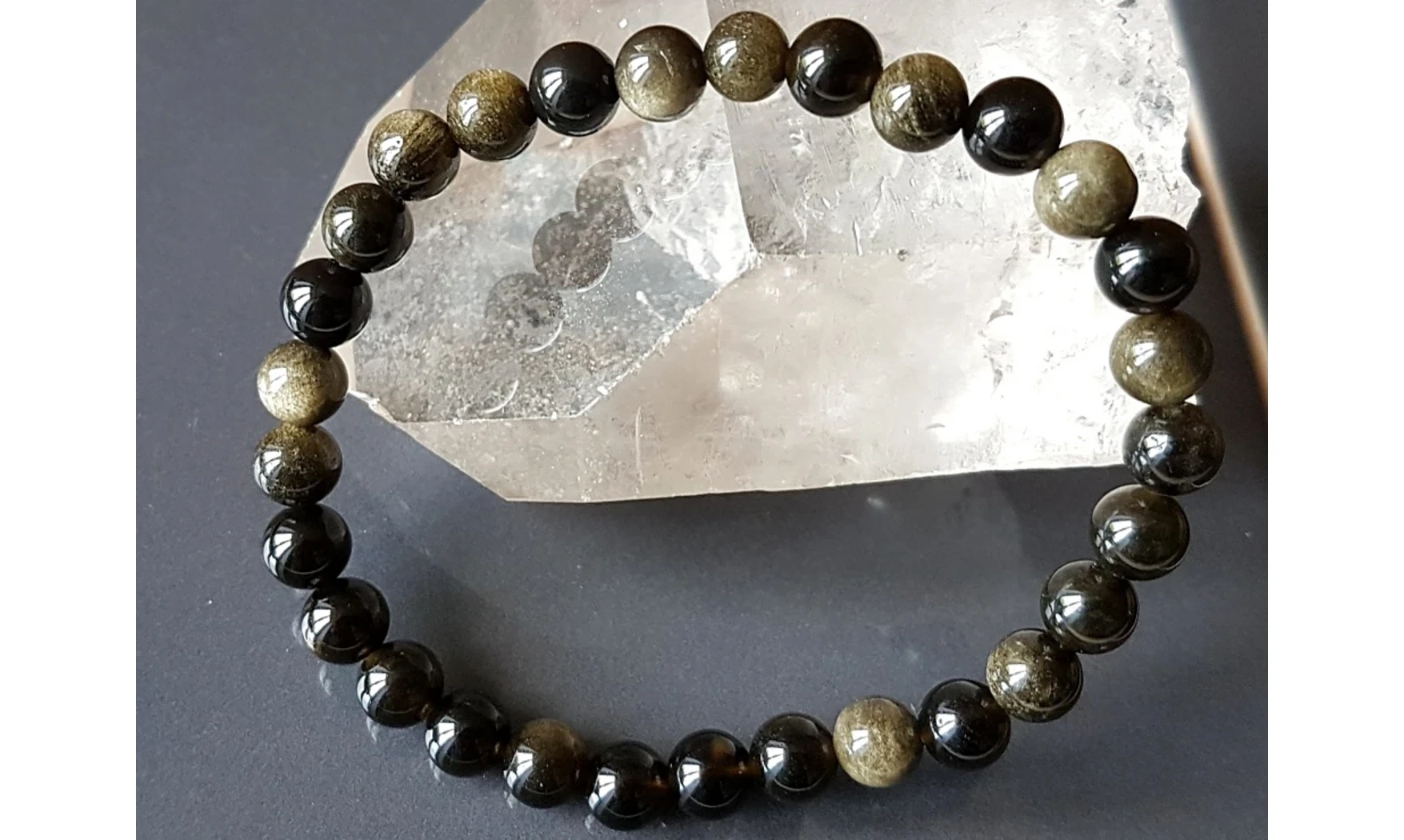 Obsidienne dorée pierres Boules bracelet