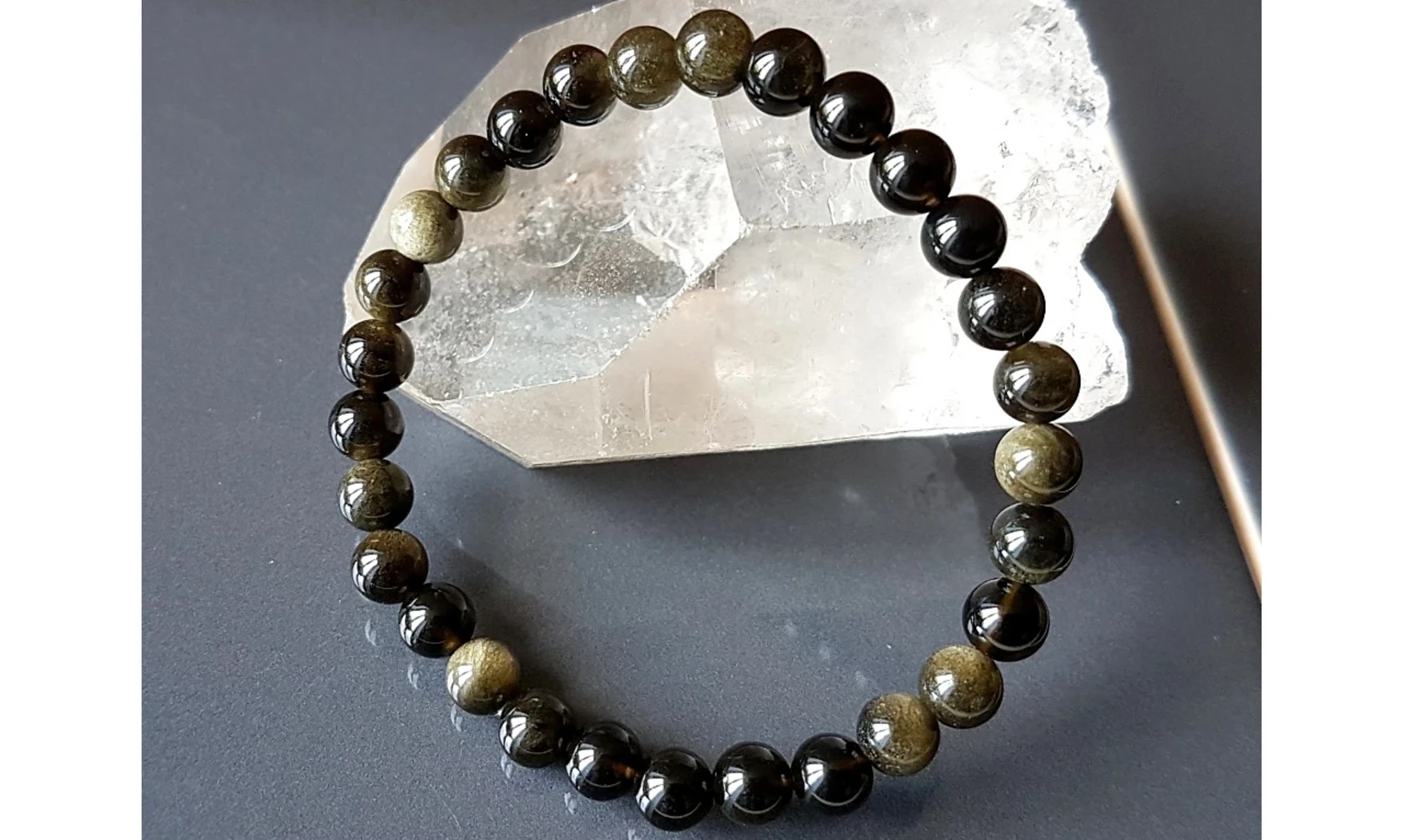 Obsidienne dorée pierres Boules bracelet