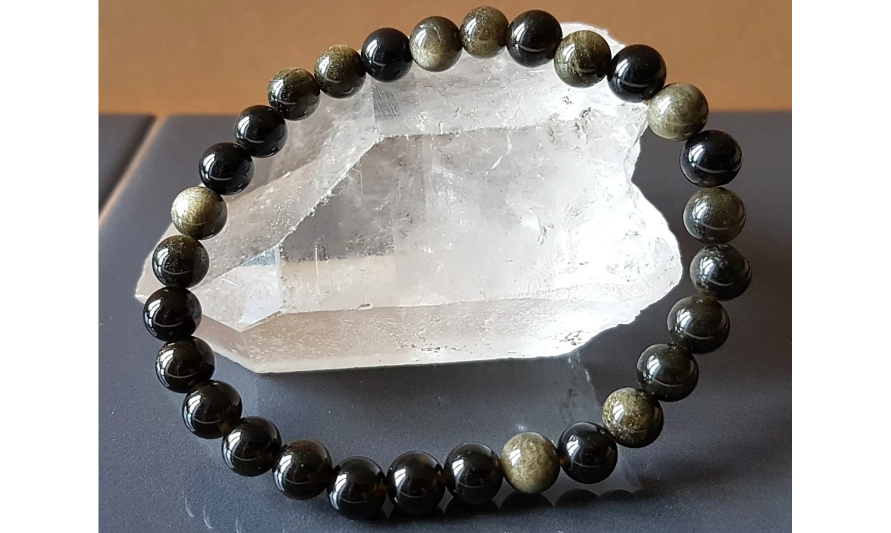 Obsidienne dorée pierres Boules bracelet