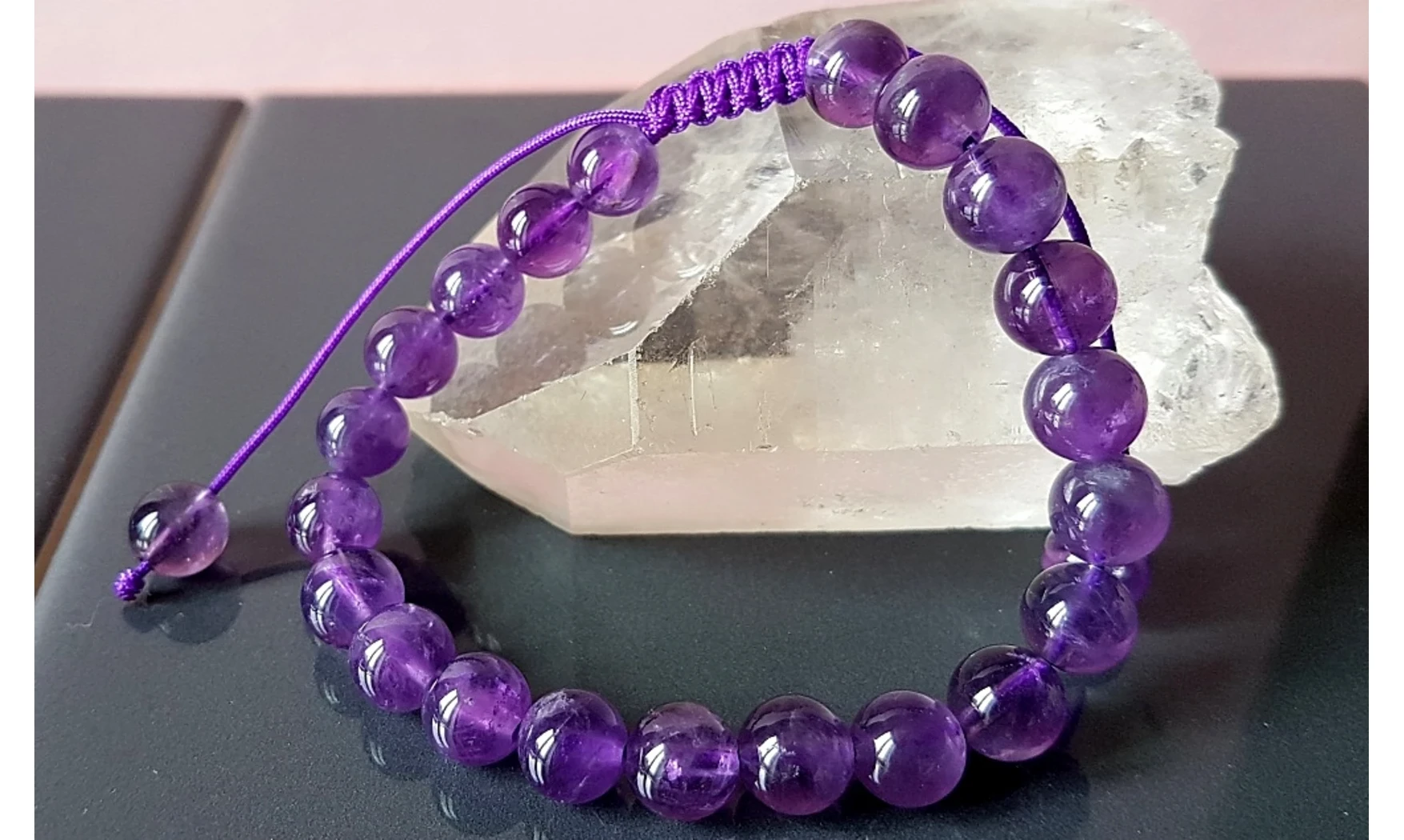 Améthyste Bracelet pierres boules