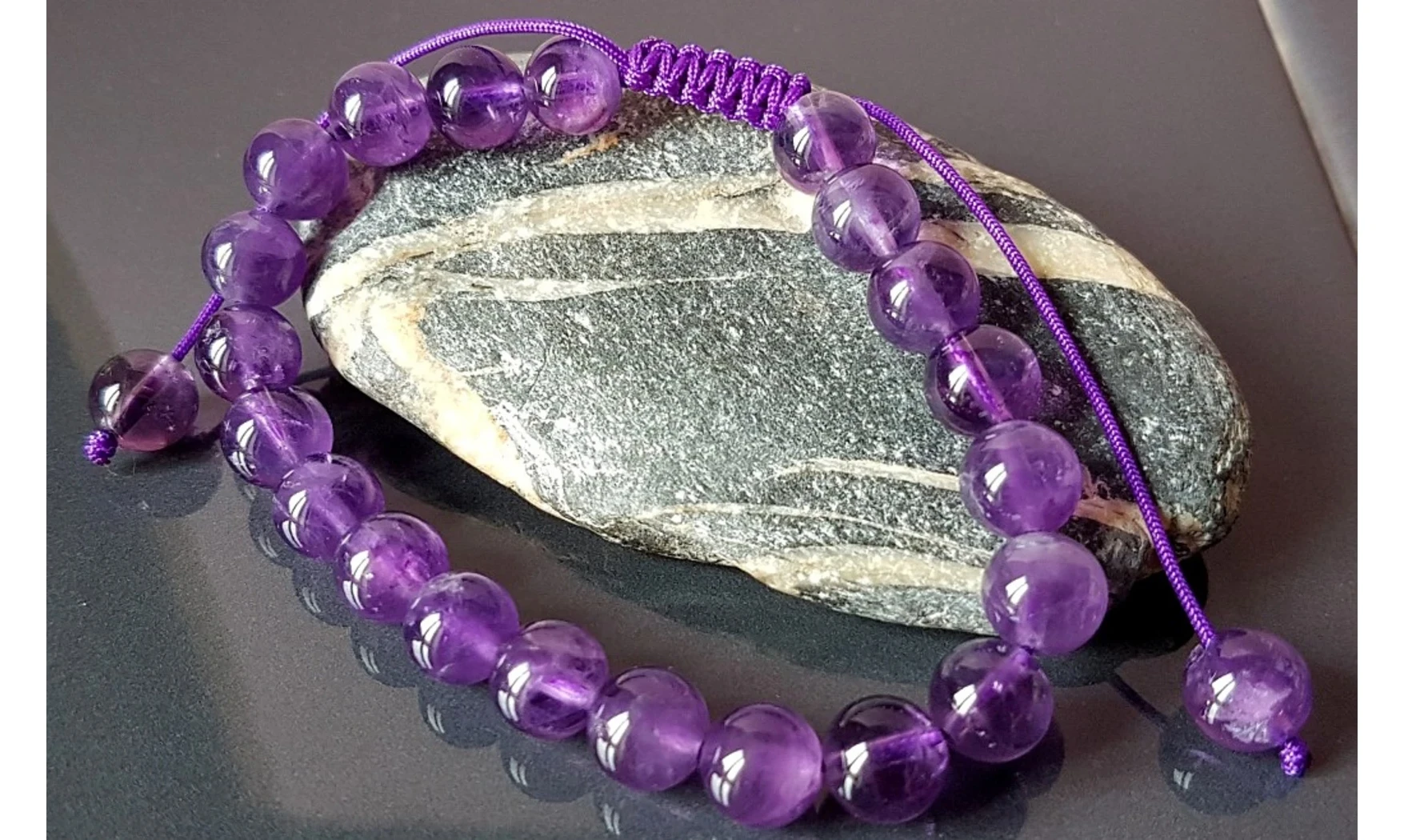 Améthyste Bracelet pierres boules