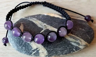 Amethyst Shamballa Bracelet